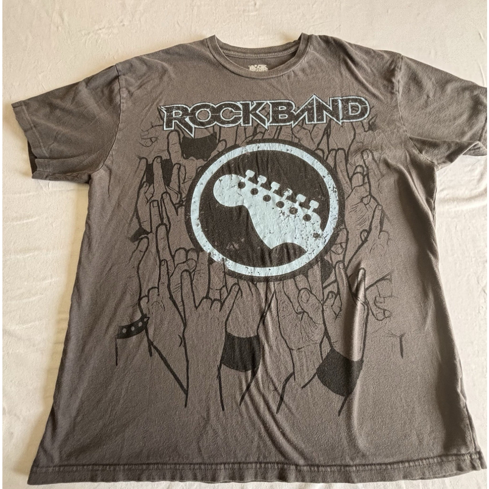 Rock Band 2008 Video Game Promo T-Shirt Men’s XL Gray Harmonix